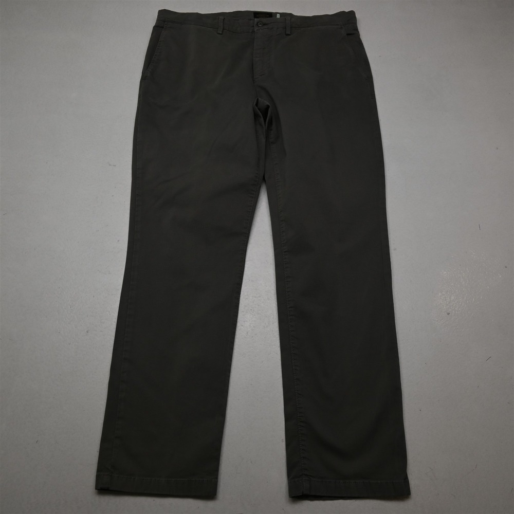 Allen Edmonds 36x30 Gray Stretch Tapered Fit Flat‎ Front Chino Mens Pants